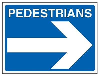 Pedestrians Landscape Blue Arrow Right