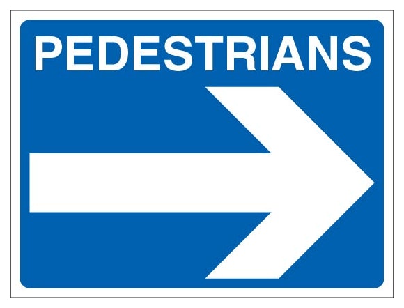 Pedestrians Landscape Blue Arrow Right