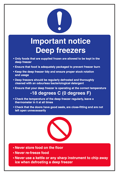 Important Notice Deep Freezers Portrait