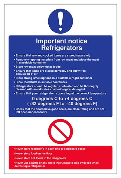 Important Notice Refrigerators Portrait