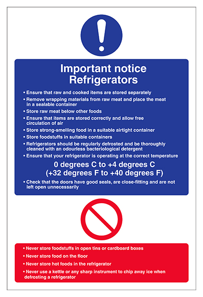 Important Notice Refrigerators Portrait