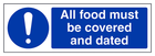 All Food Must Be Covered And Dated - Landscape