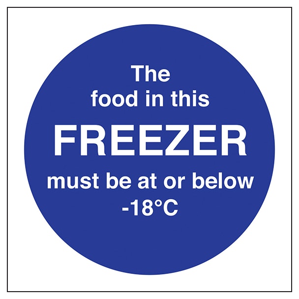 The Food In This Freezer Must Be At Or Below 18C