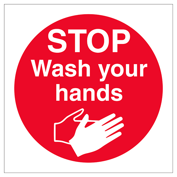 Stop Wash Your Hands Square