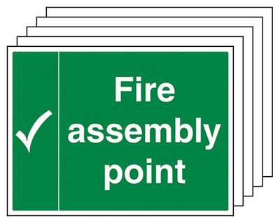 5-Pack Fire Assembly Point Signs