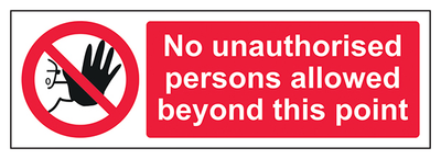 No Unauthorised Persons Landscape