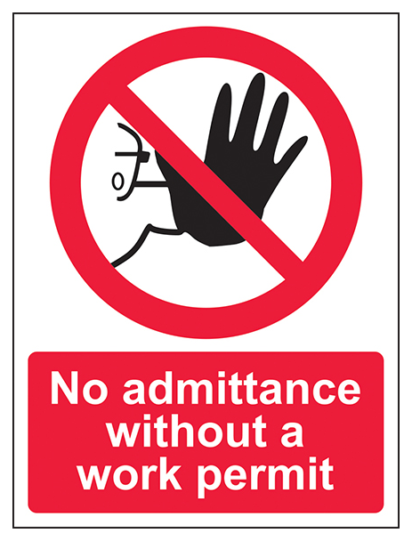No Admittance Without Work Permit Portrait