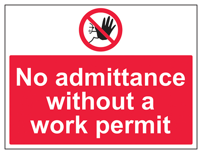 No Admittance Without Work Permit Large Landscape