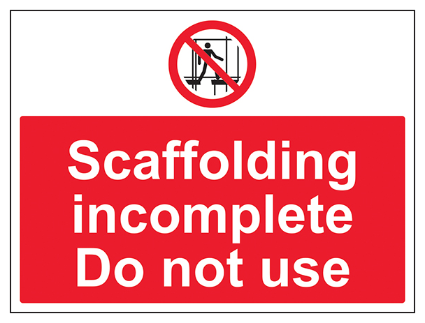 Scaffolding Incomplete Do Not Use Large Landscape