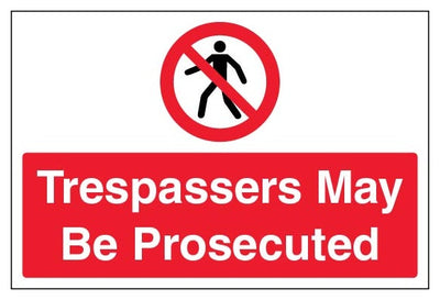 Trespassers May Be Prosecuted Large Landscape