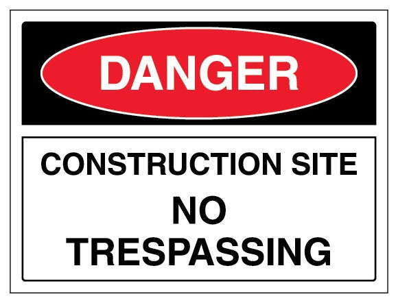 Danger Construction Site No Trespassing Landscape