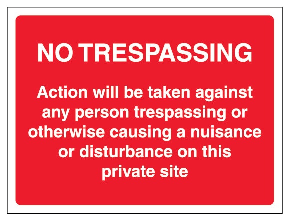 No Trespassing Action Will Be Taken On This Site Red Landscape
