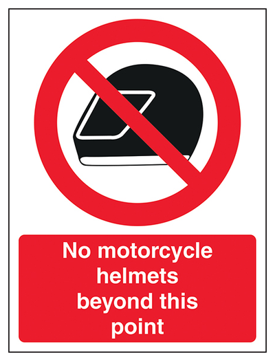 No Motorcycle Helmets Beyond This Point Portrait