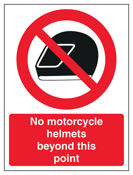 No Motorcycle Helmets Beyond This Point Portrait