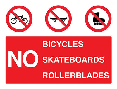 No Bicycles Skateboards Rollerblades