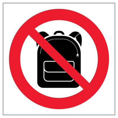 No Bags Permitted Portrait Symbol