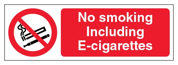 No Smoking Including E Cigarettes Slim Landscape