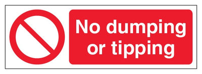 No Dumping Or Tipping Slim Landscape