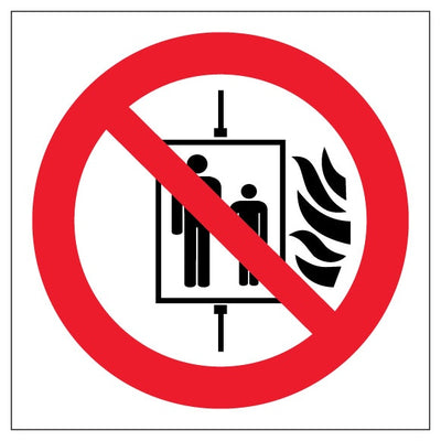 Do Not Use Lift During Fire Symbol Only