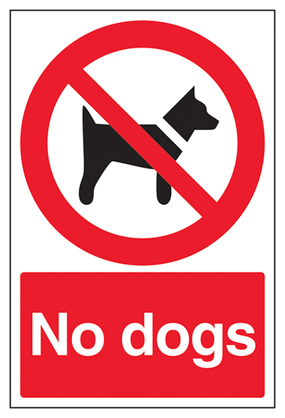 No Dogs Red Background