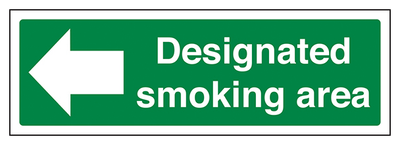 Designated Smoking Area Arrow Left Landscape