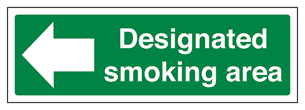 Designated Smoking Area Arrow Left Landscape