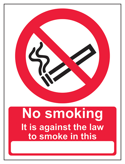 No Smoking It Is Against The Law To Smoke In This Portrait