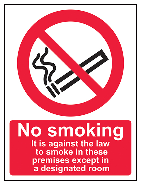 No Smoking Except In Designated Room Portrait