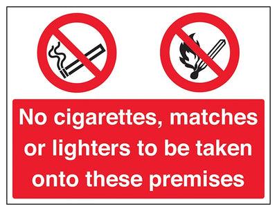 No Cigarettes Matches Lighters On Premises