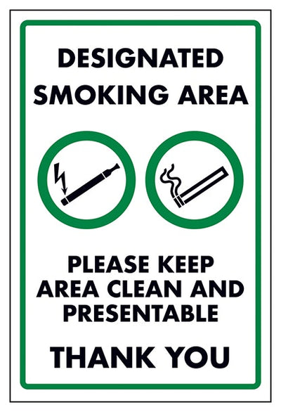 Designated Smoking Area Please Keep Area Clean And Present