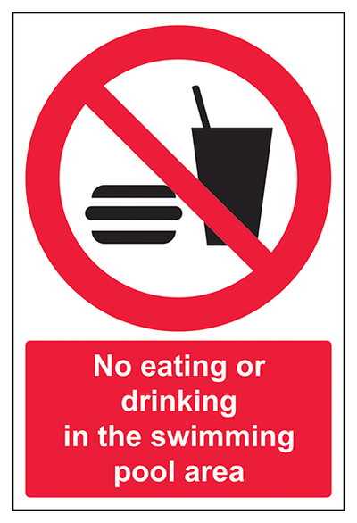 No Eating Or Drinking In The Swimming Pool Area Portrait