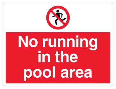 No Running In The Pool Area Large Landscape