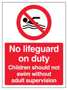 No Lifeguard On Duty Children Should Not Swim Without Adult Supervision - Portrait