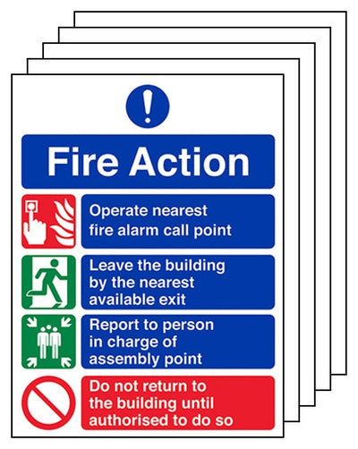 5 Pack 4 Point Fire Action Notice