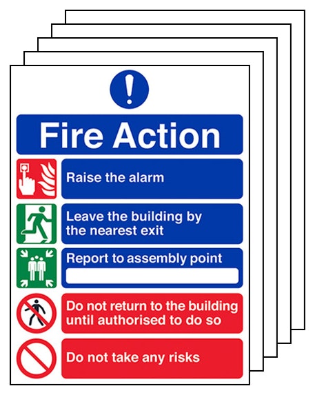 5 Pack 5 Point Fire Action Notice Do Not Take Risks