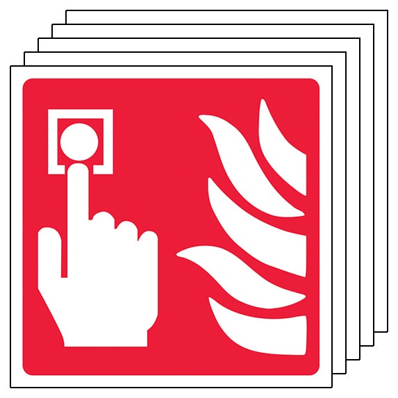 5 Pack Fire Alarm Symbol