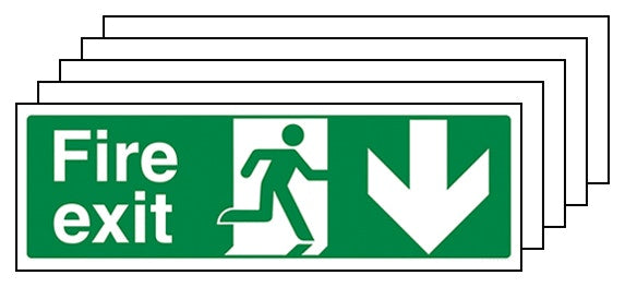 5 Pack Fire Exit Arrow Down