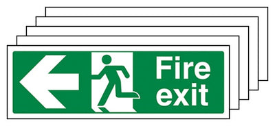 5 Pack Fire Exit Arrow Left