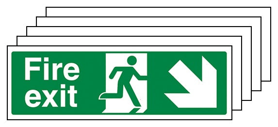 5 Pack Gitd Fire Exit Arrow Down Right