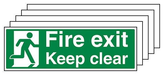 5 Pack Gitd Fire Exit Keep Clear With Man