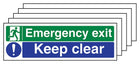 5-Pack Emergency Exit/Keep Clear - Landscape