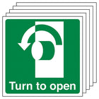 5-Pack Turn To Open Anti-Clockwise - Square