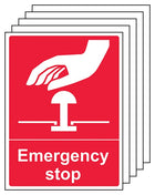 5-Pack Emergency Stop - Red
