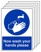 5-Pack Now Wash Your Hands Please