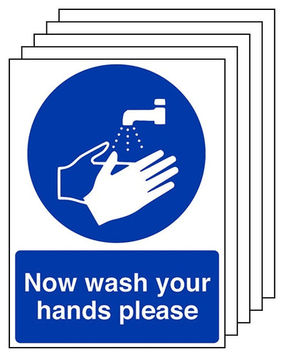5 Pack Now Wash Your Hands Please