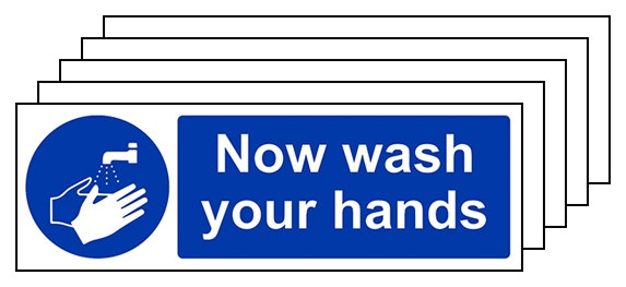 5 Pack Now Wash Your Hands