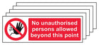 5-Pack No Unauthorised Persons - Landscape
