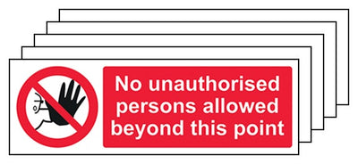 5 Pack No Unauthorised Persons Landscape