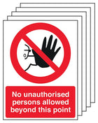 5-Pack No Unauthorised Persons - Portrait