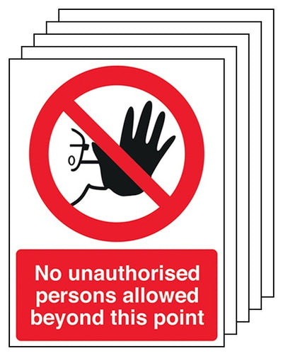 5 Pack No Unauthorised Persons Portrait